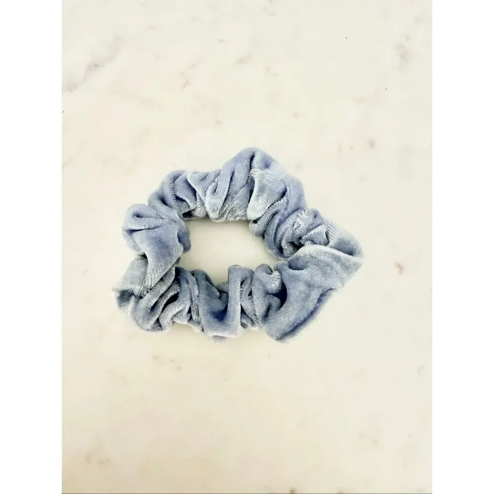 Light Blue Velvet Scrunchie Soft Velour Hair Tie Hair Accessory